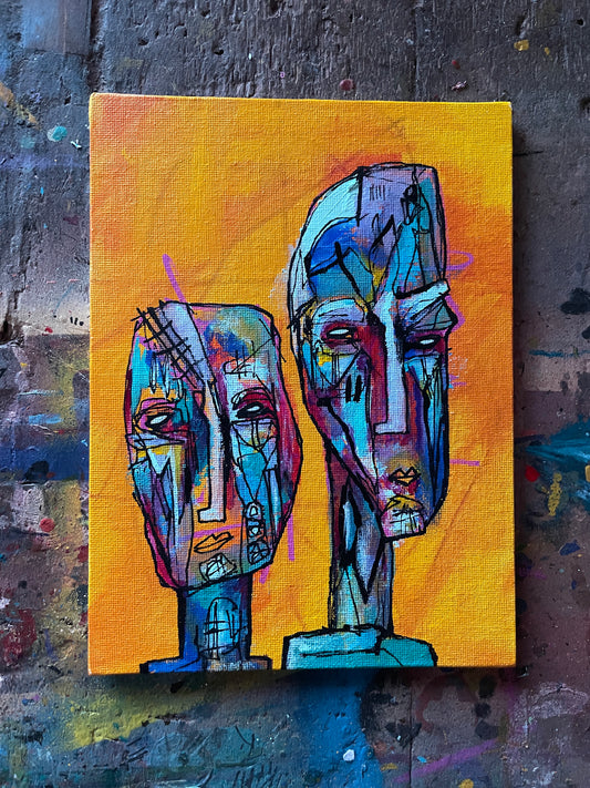 Two’s Company Original Painting on 8x6" Canvas Panel