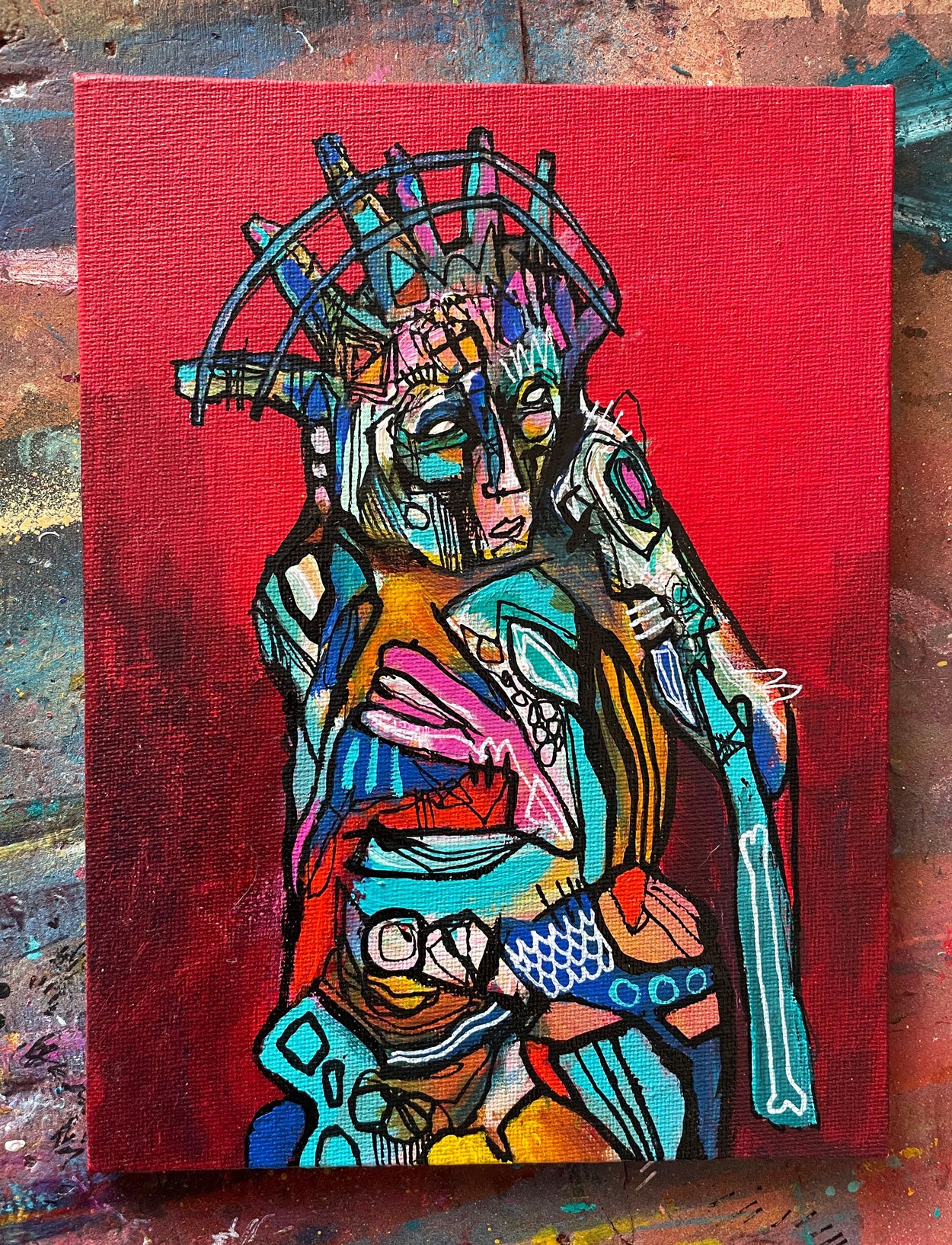 Bisukk Original Painting on 8x6" Canvas Panel