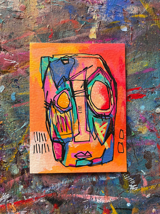 Mini Sketchcard Original Painting on 4x3inch 300 gsm card