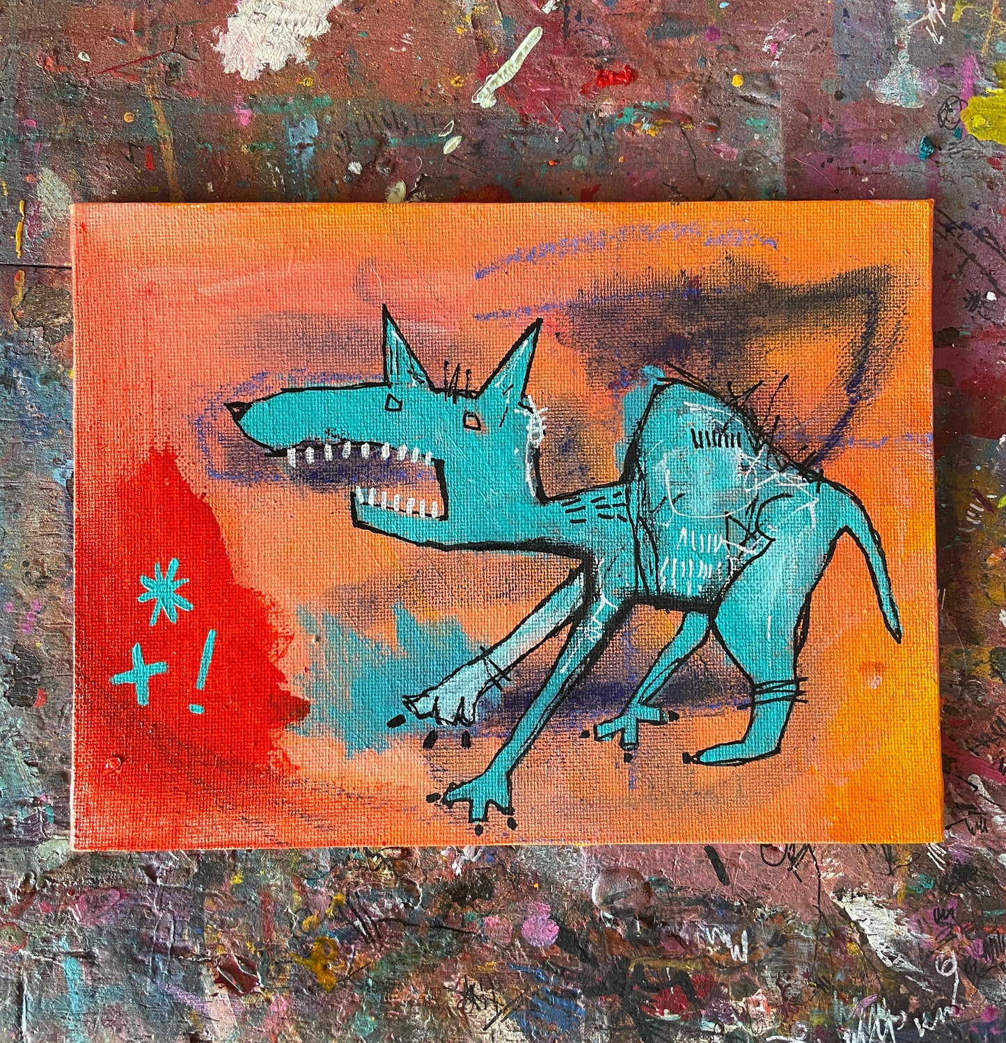 Cornered Original Painting on 8x6" Canvas Panel