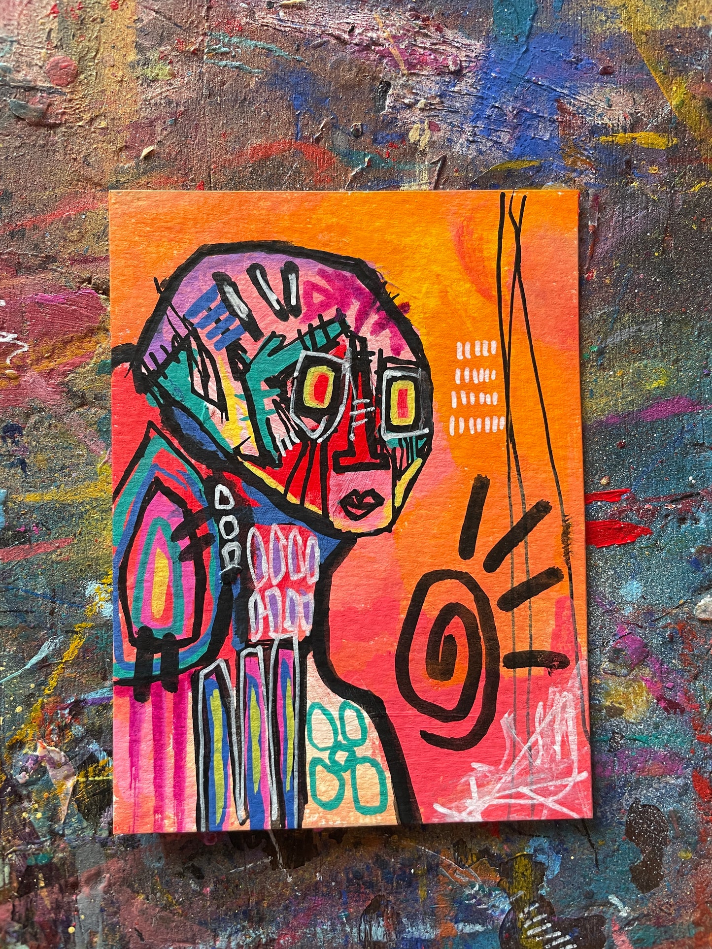 Mini Sketchcard Original Painting on 4x3inch 300 gsm card