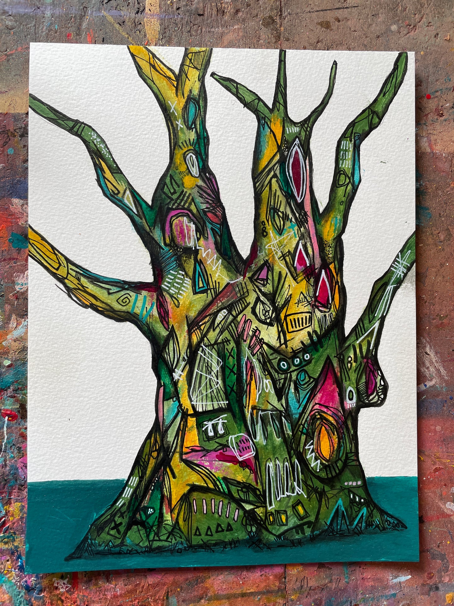 Ancient Oak Painted sketch on 9x12” 300gsm watercolour paper