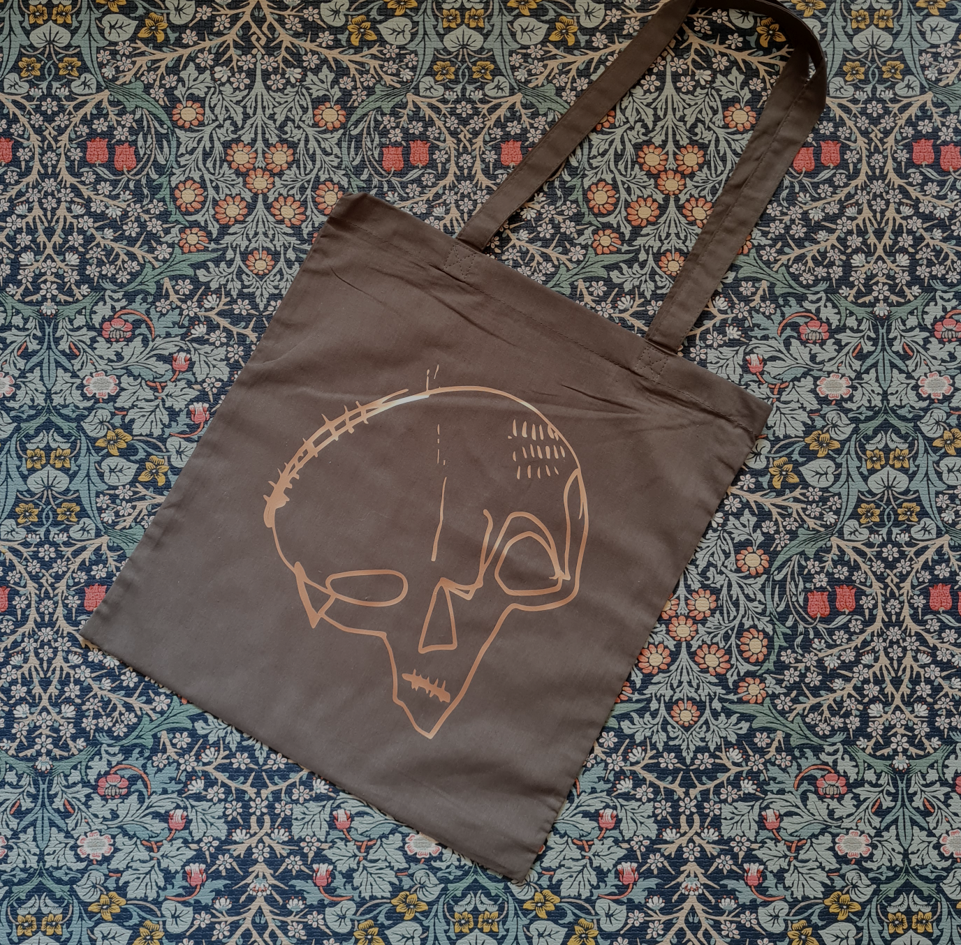 Khaki Skull Tote Bag