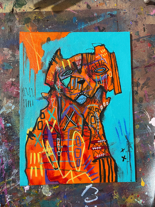 Mr Thimbles Original Painting on 8x6" Canvas Panel