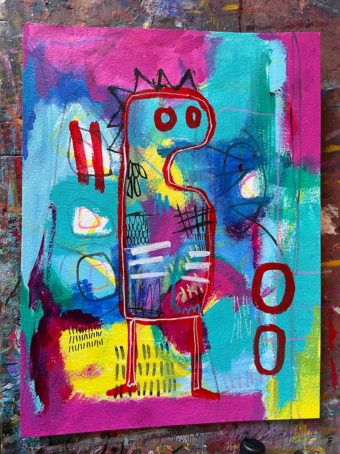 Dinobobb Painting on 9x12" Watercolour paper