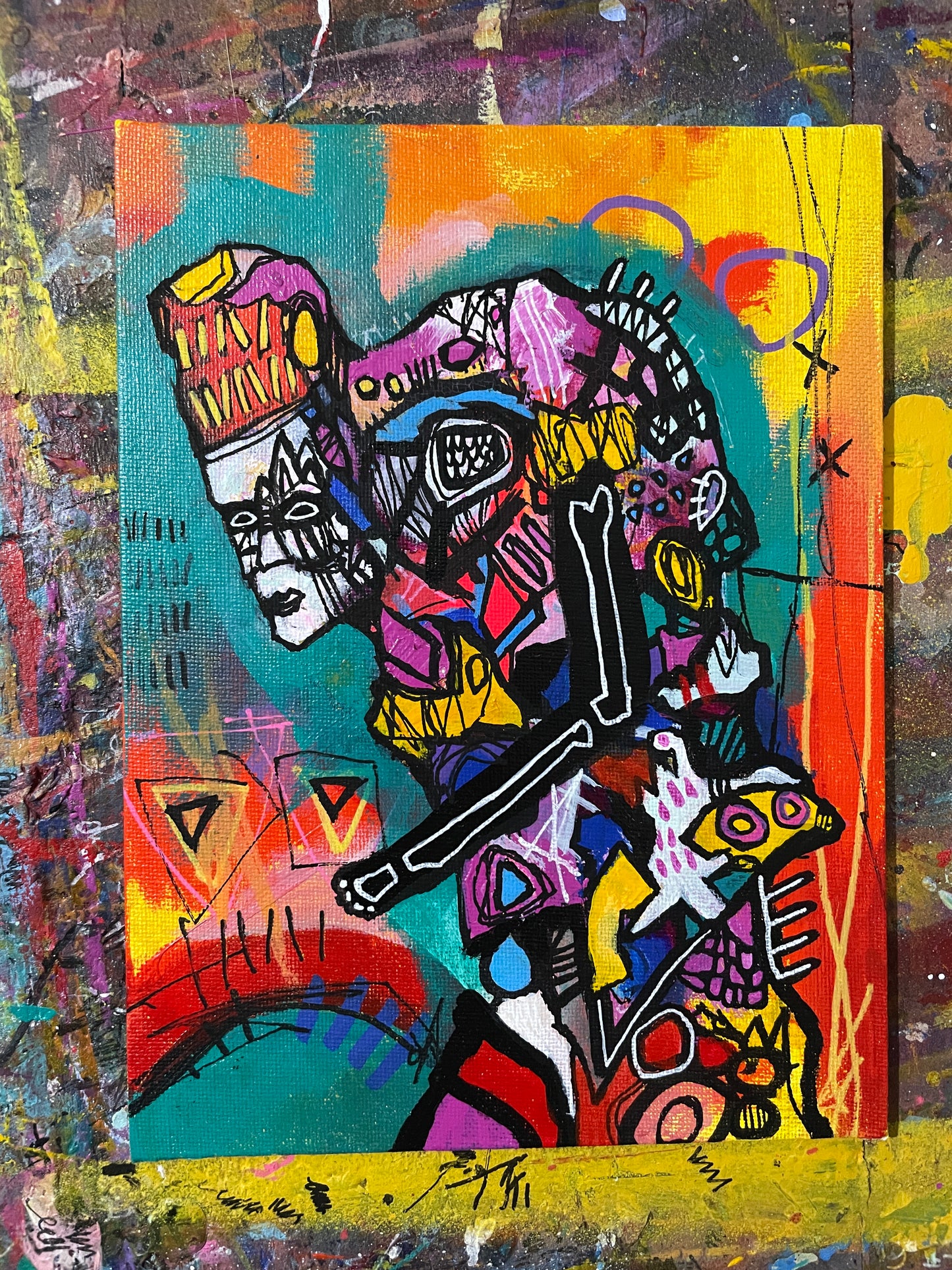 Ghuzsporza Original Painting on 8x6" Canvas Panel