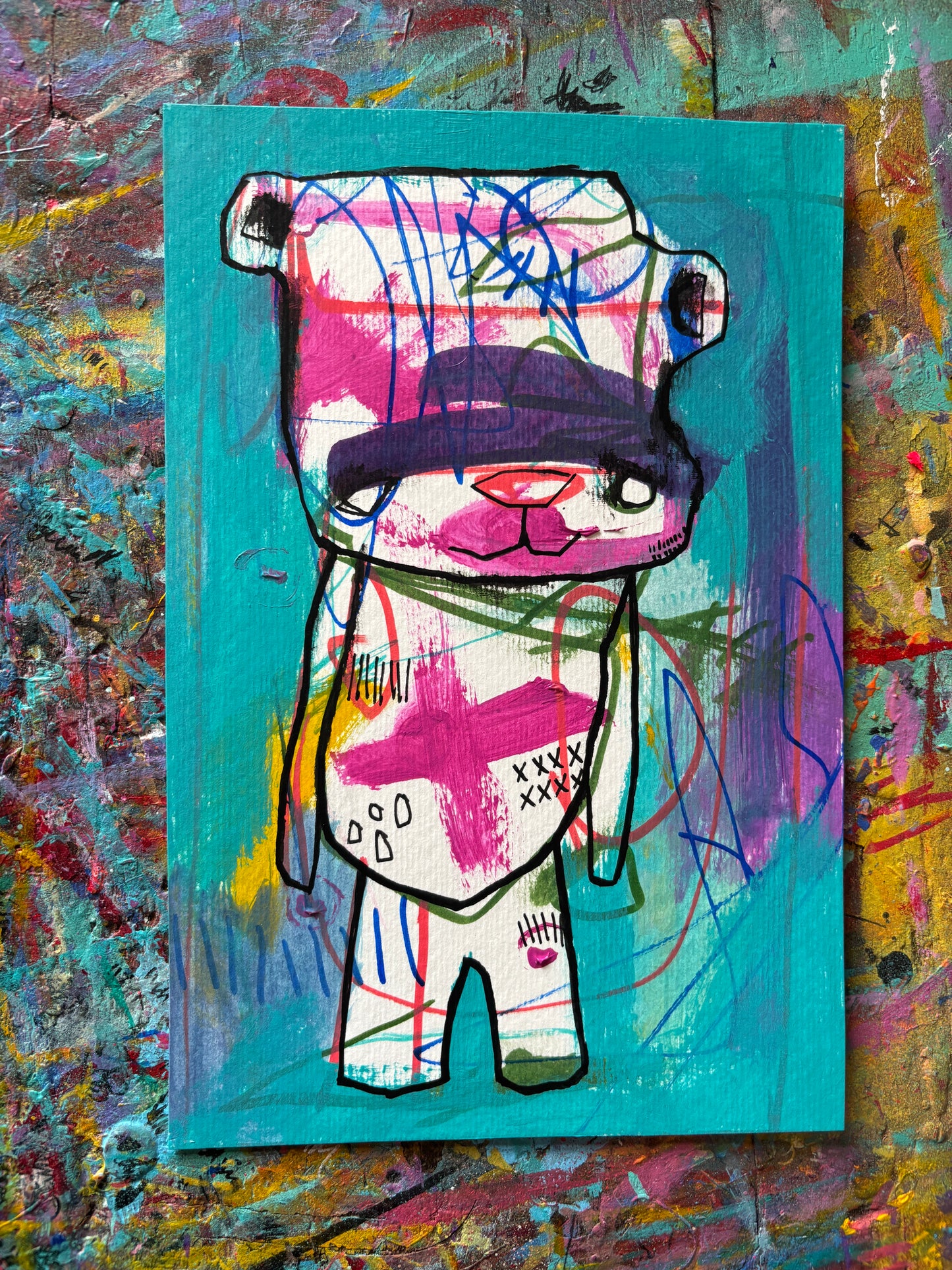 Teddy Bear on 9x6" Watercolour paper