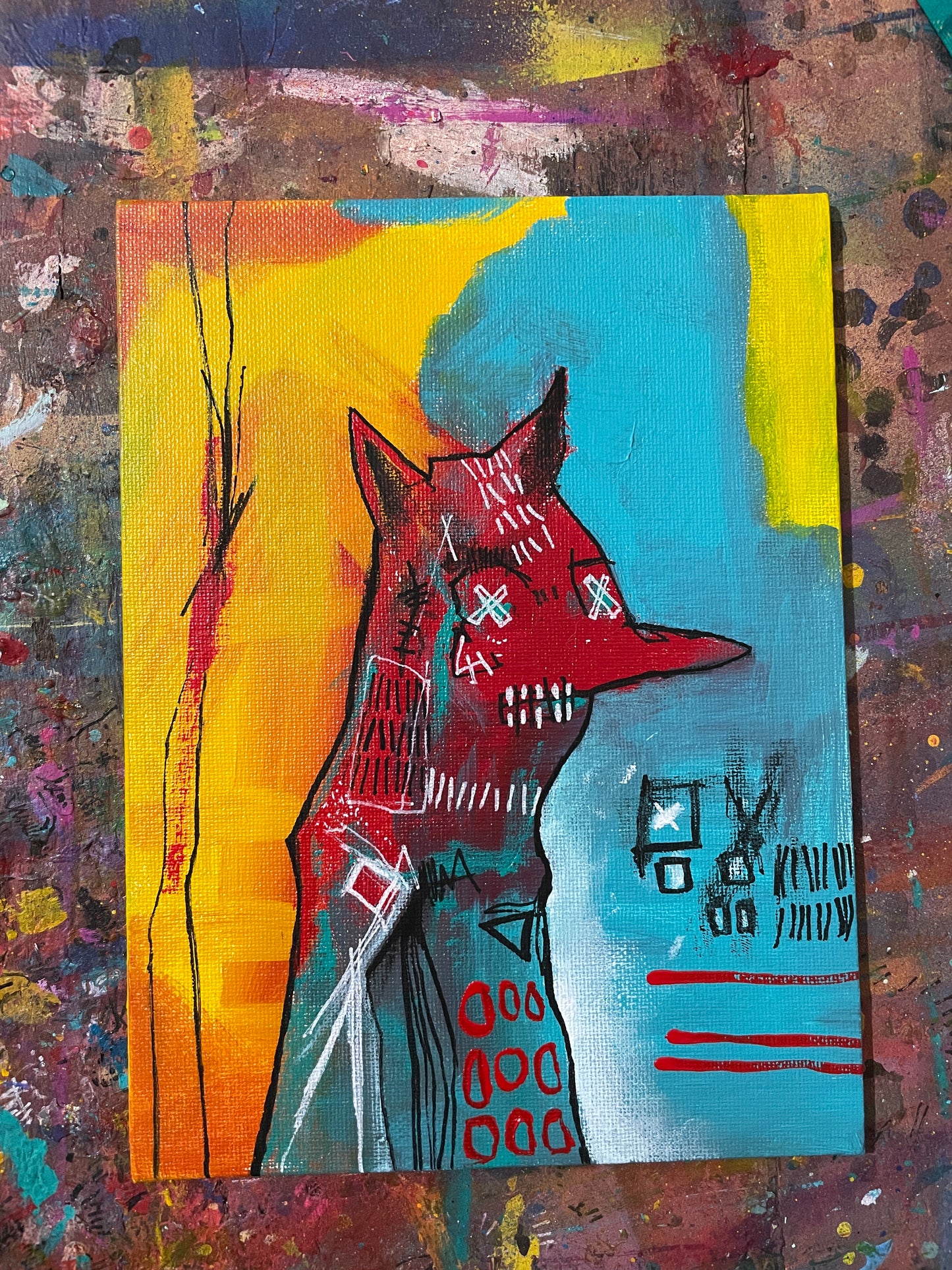 Fizula Original Painting on 8x6" Canvas Panel