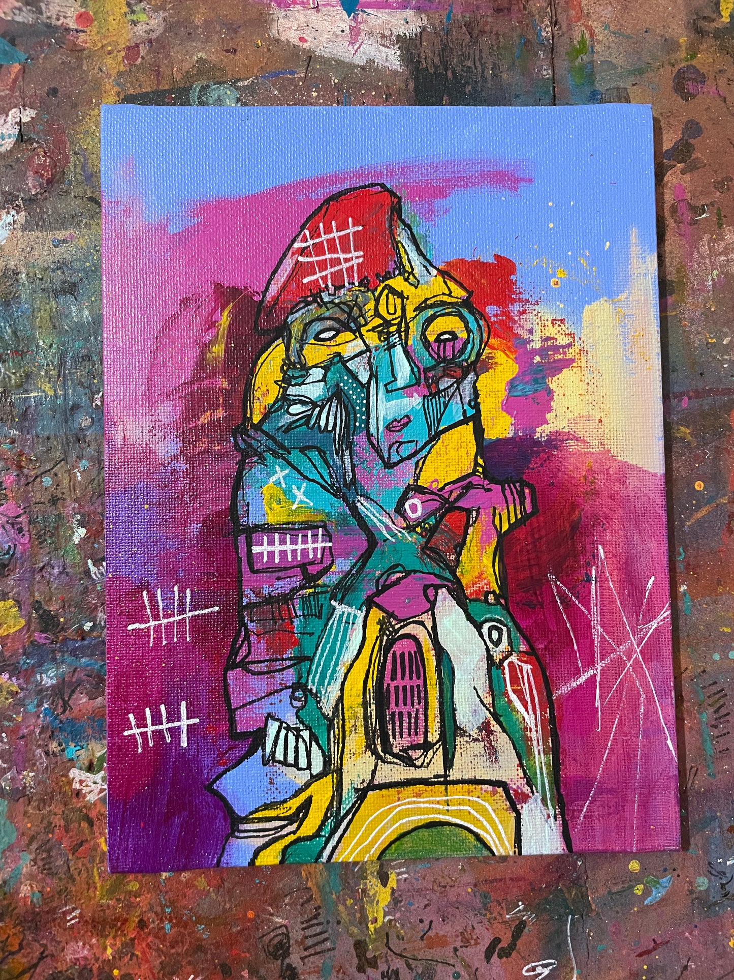 Gandosa Original Painting on 8x6" Canvas Panel