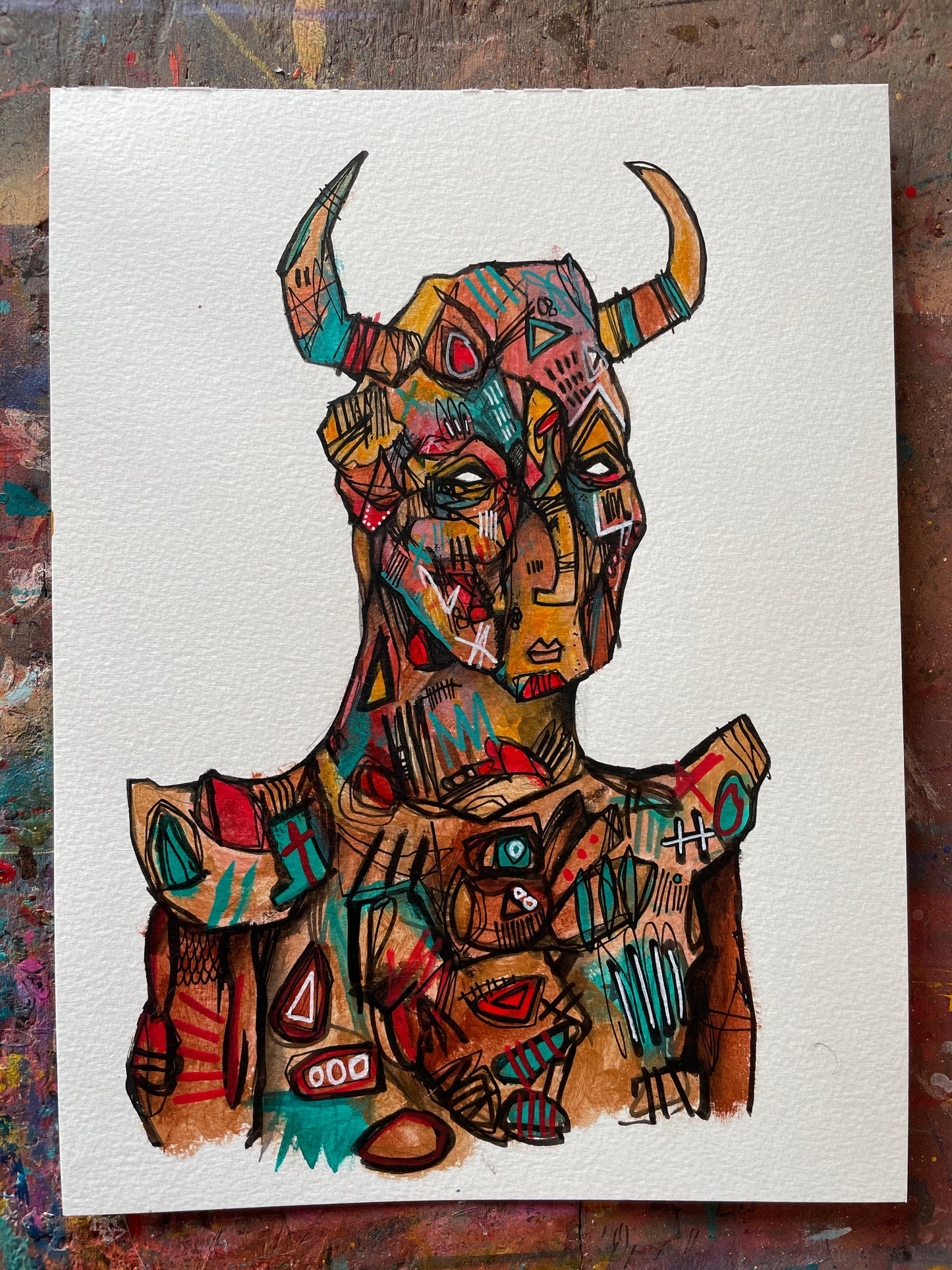 Painted sketch on 9x12” 300gsm watercolour paper