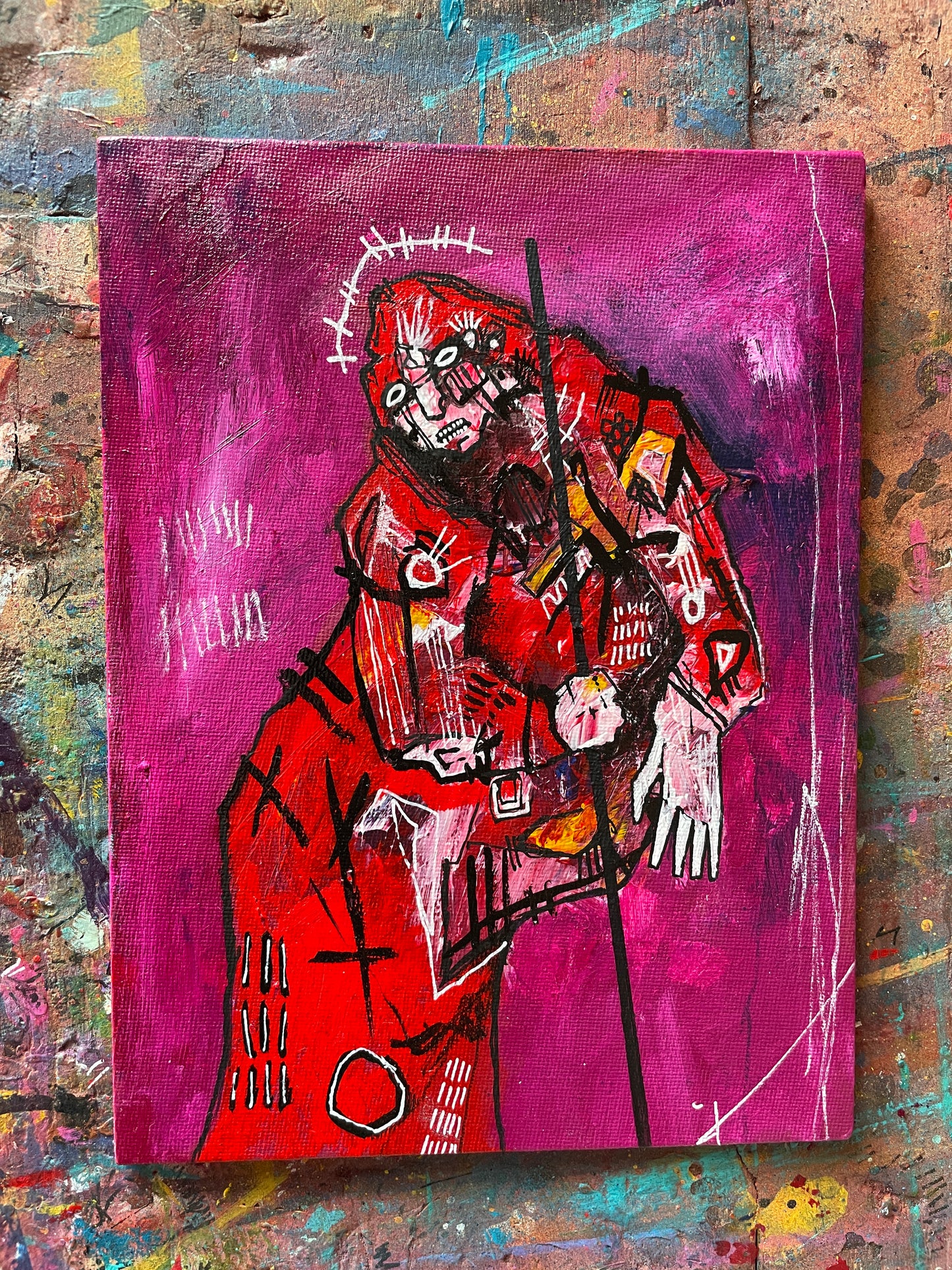 The Weary Original Painting on 8x6" Canvas Panel