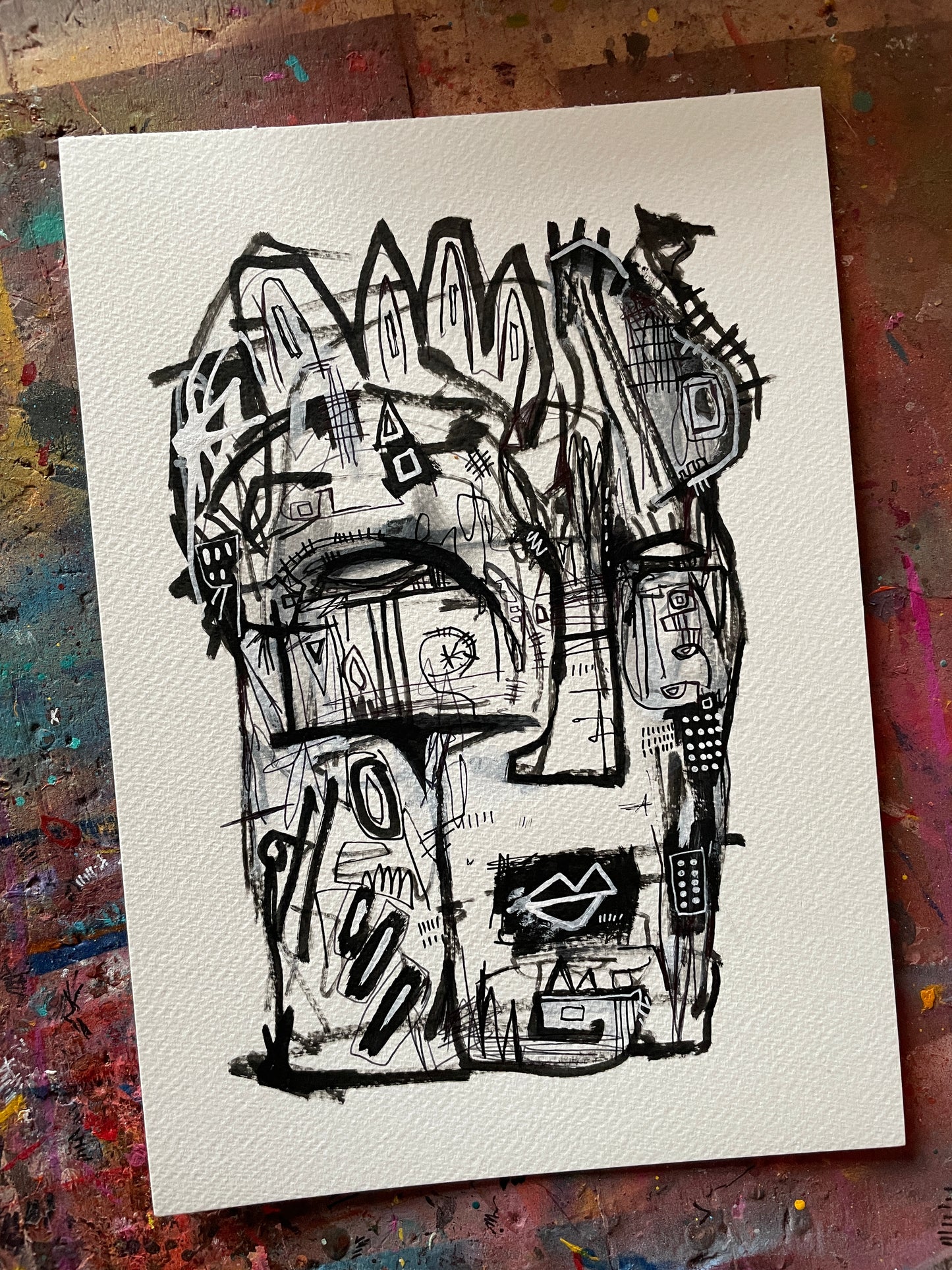 Ink Drawing on 9x12” 300gsm watercolour paper