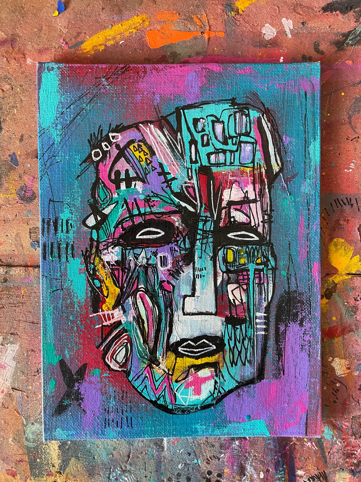 Flaskio Original Painting on 8x6" Canvas Panel