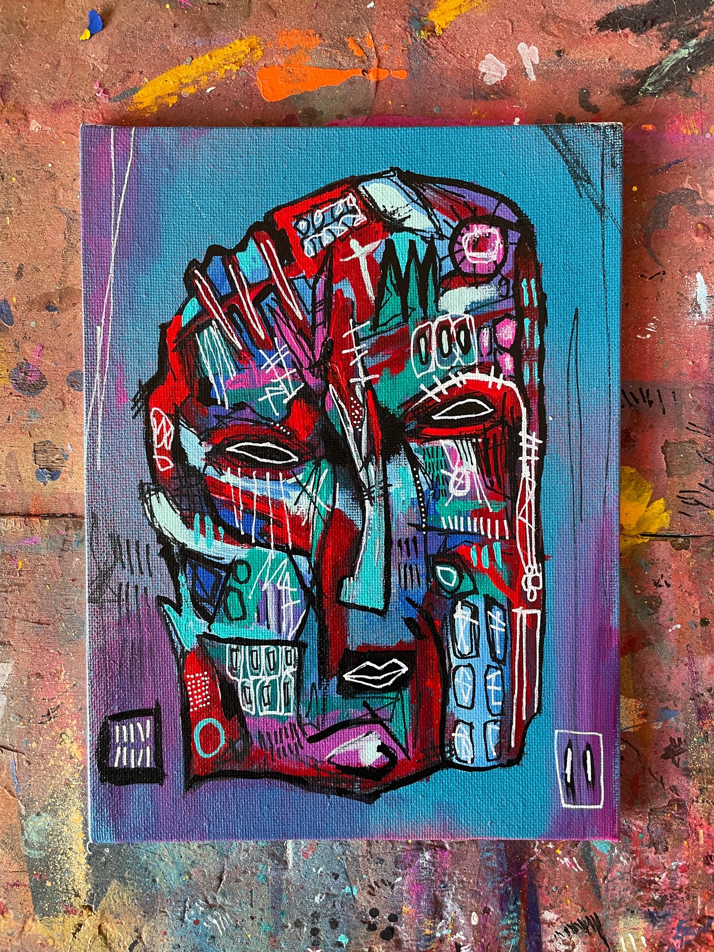 Bogulu Original Painting on 8x6" Canvas Panel