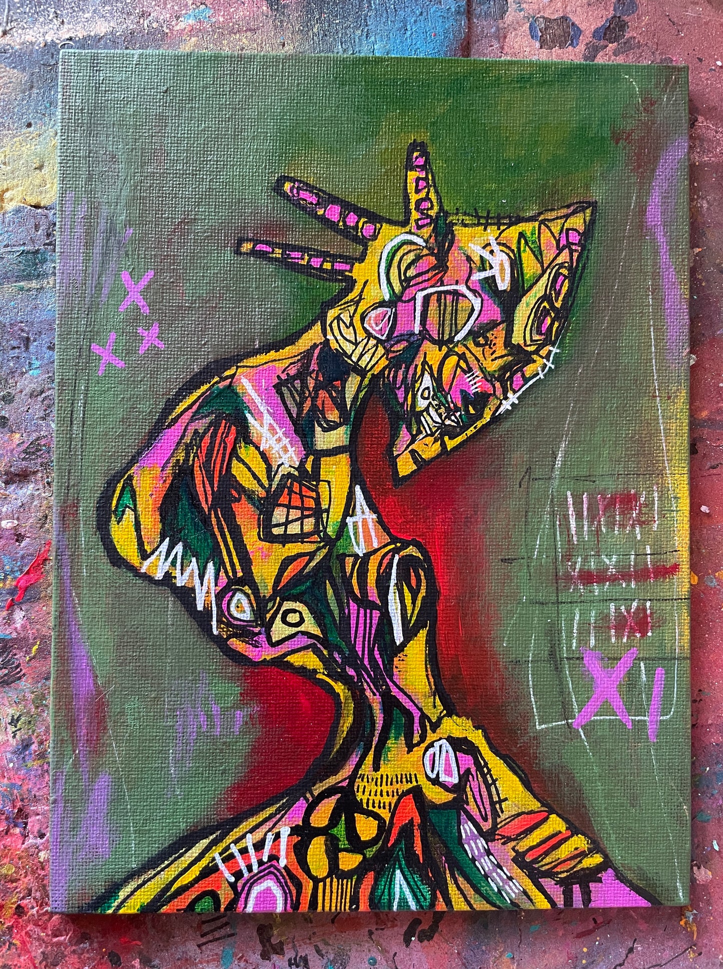 Medditas Original Painting on 8x6" Canvas Panel