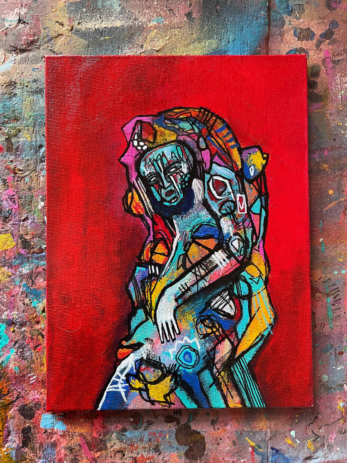 Mortus Original Painting on 8x6" Canvas Panel