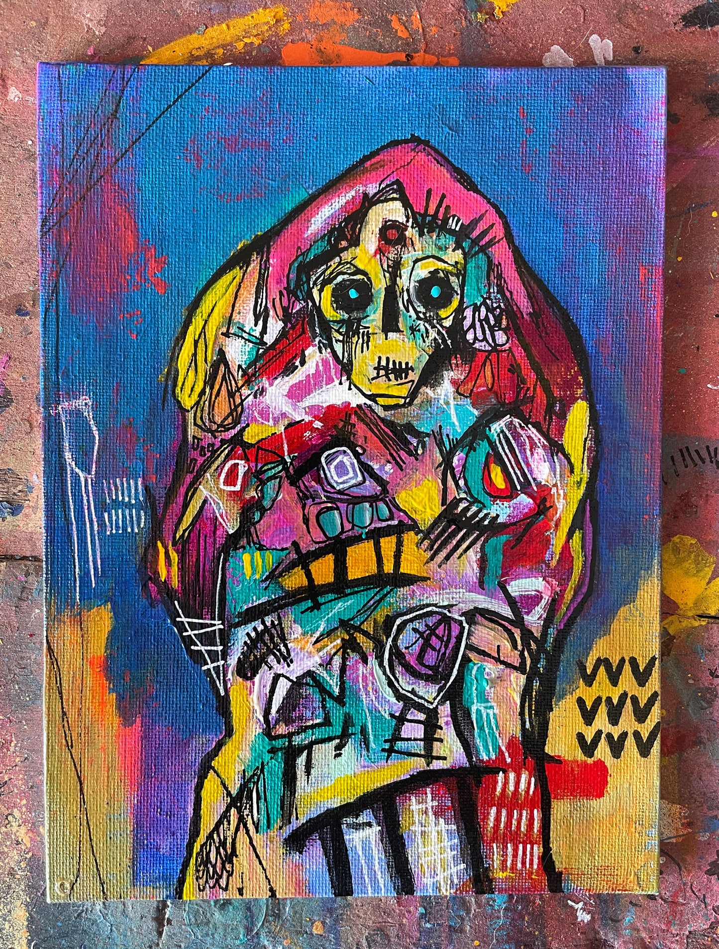 Spektu Original Painting on 8x6" Canvas Panel