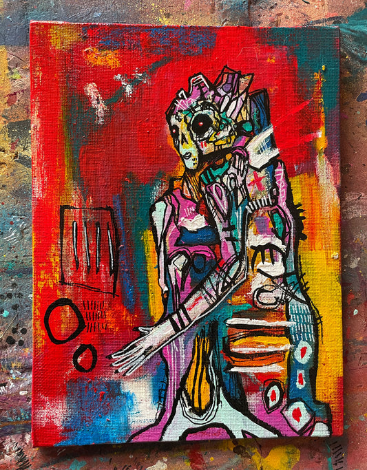 The Acolyte of Imbazza Original Painting on 8x6" Canvas Panel