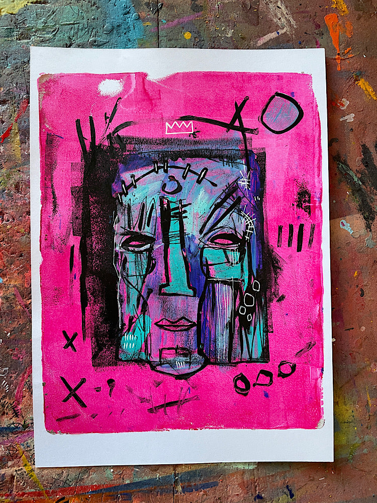 Head Study 3- original gelli plate print
