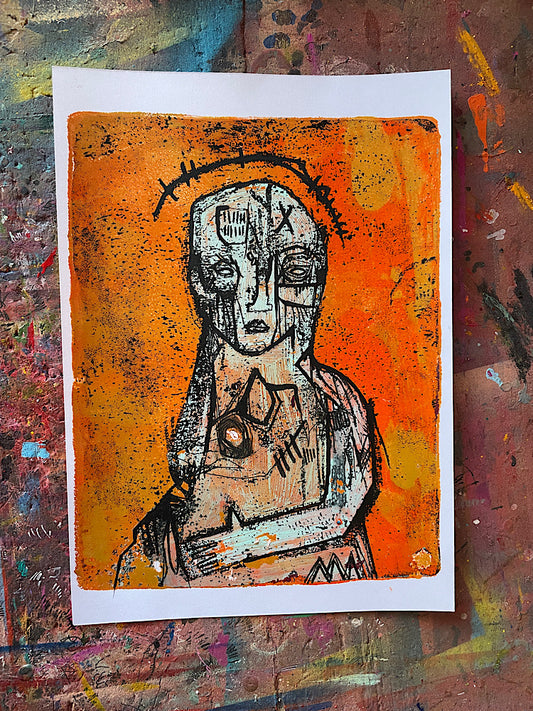 Figure Study - original gelli plate print