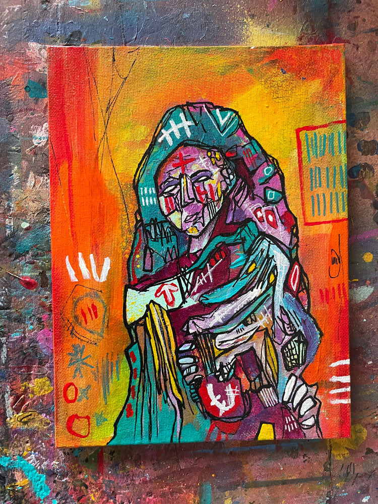 Geogi Painting on 8x6" Canvas Panel