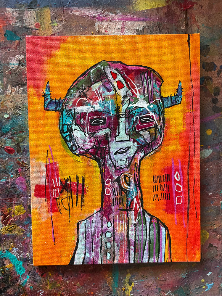 Heptislu Painting on 8x6" Canvas Panel