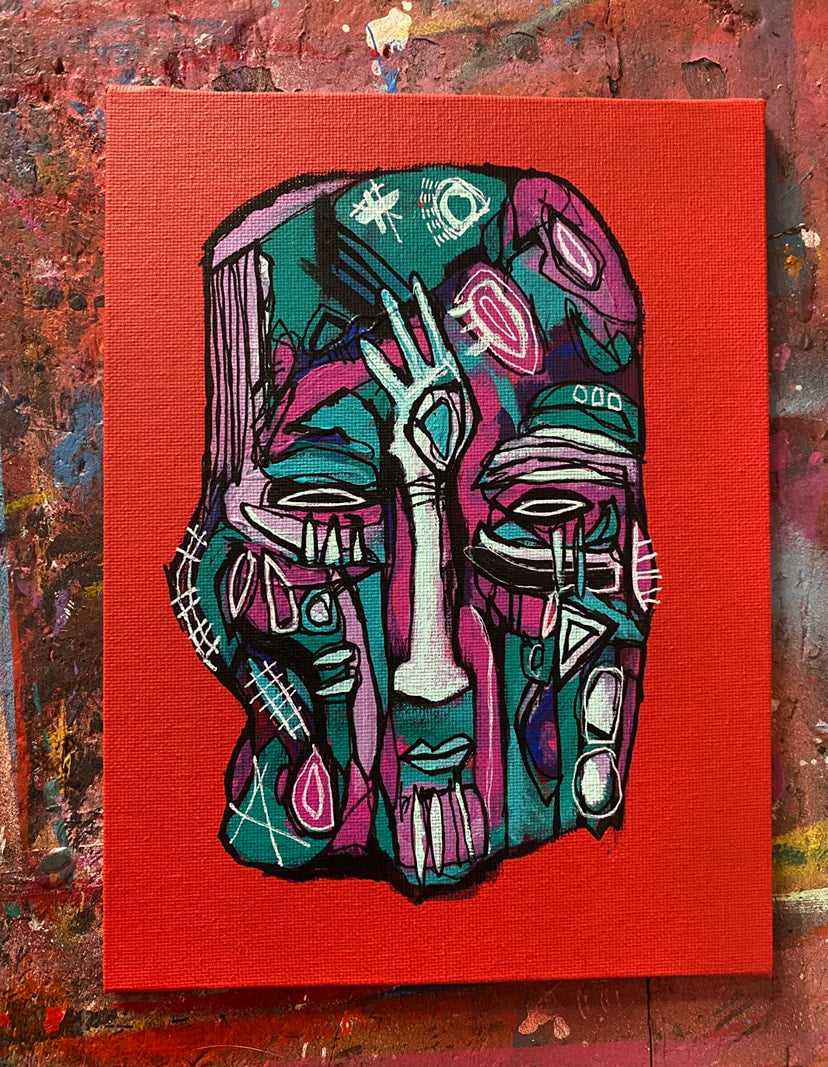 Mashinsu Original Painting on 8x6" Canvas Panel