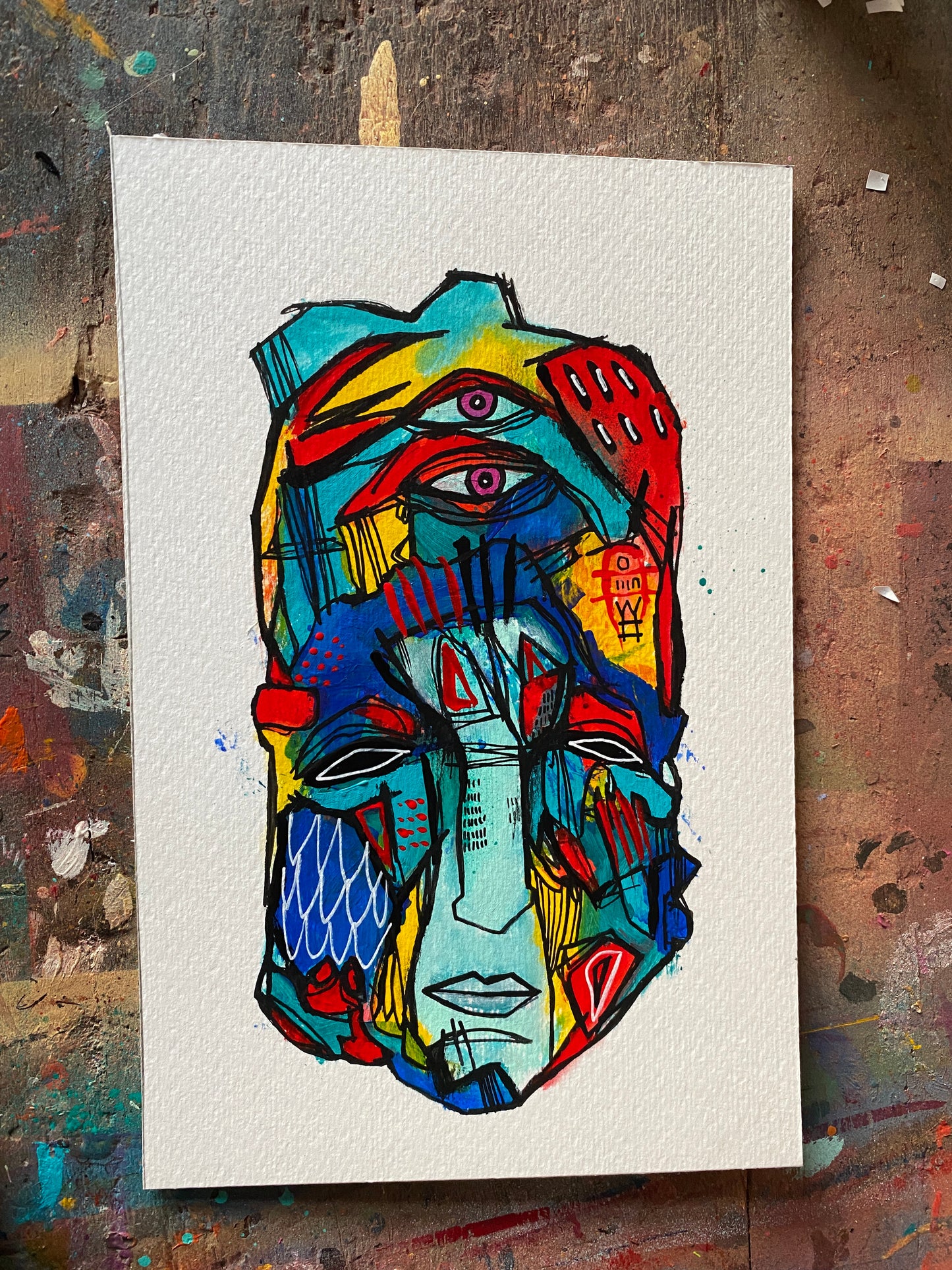 Izek Painting on 9x6" Watercolour paper (Approx)