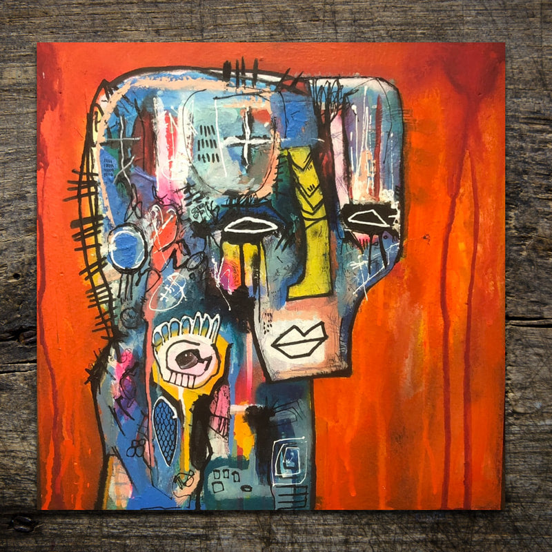 Nebluk 15" x 15" original painting on wooden panel