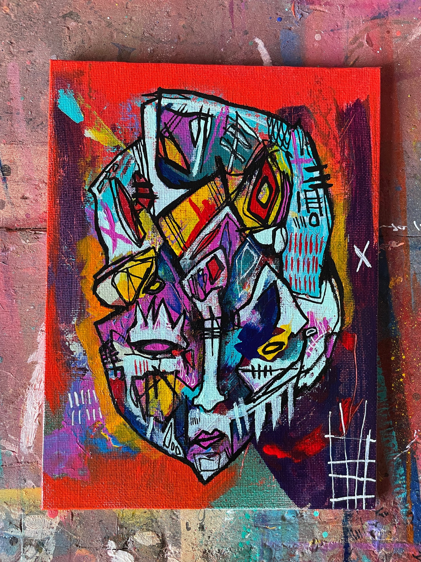 Quinzu Original Painting on 8x6" Canvas Panel