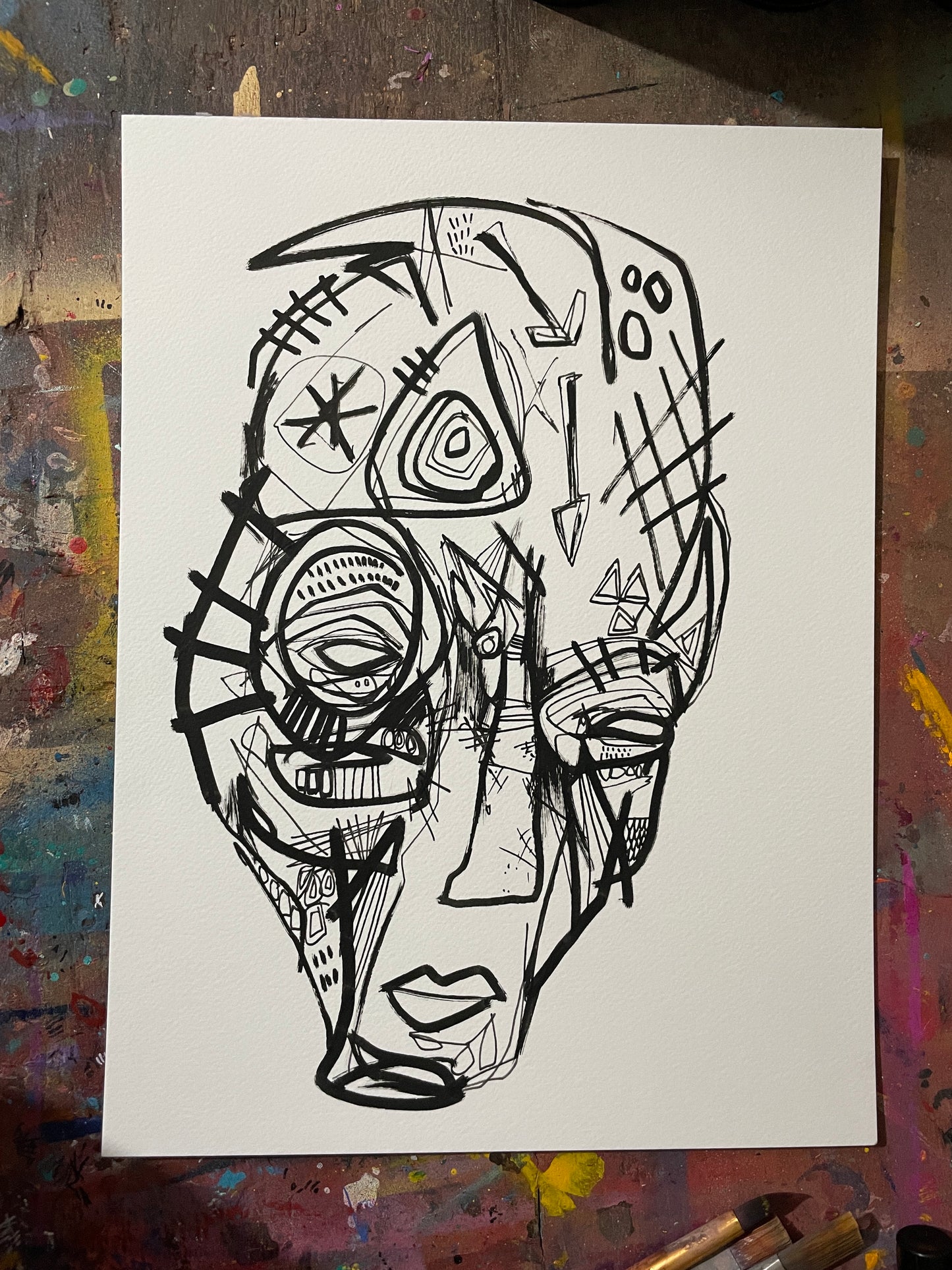 Ink Drawing on 9x12” 300gsm watercolour paper