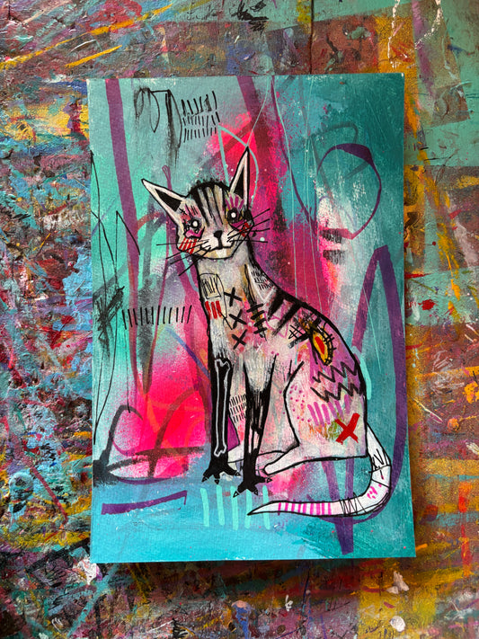 White Cat sketch 9x6" Watercolour paper