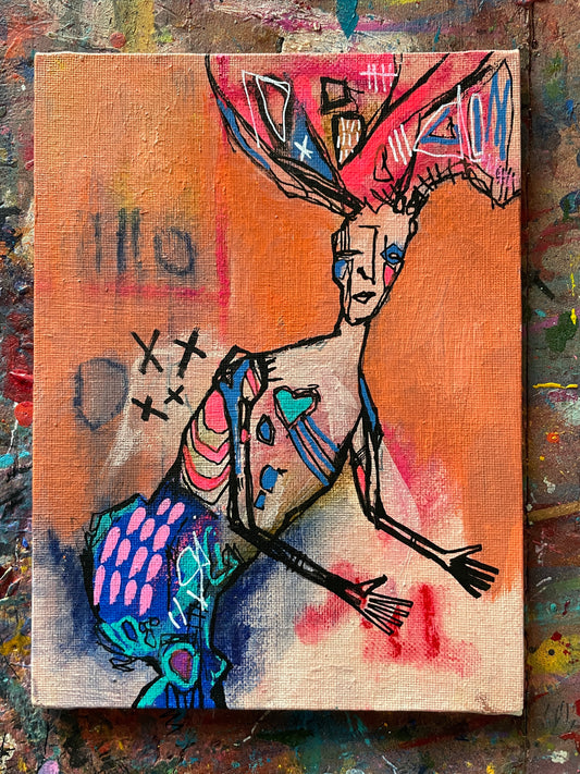 Spirit Dance Original Painting on 8x6" Canvas Panel