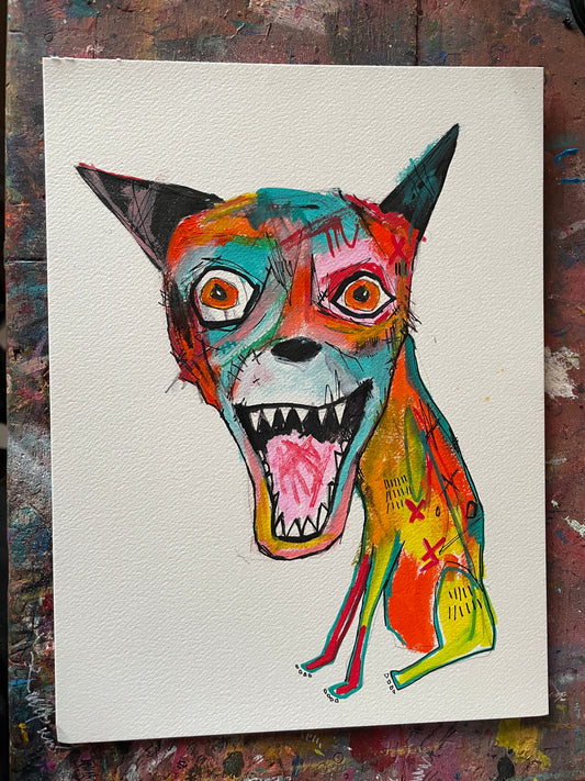 Good Boy Painting on 9x12" Watercolour paper