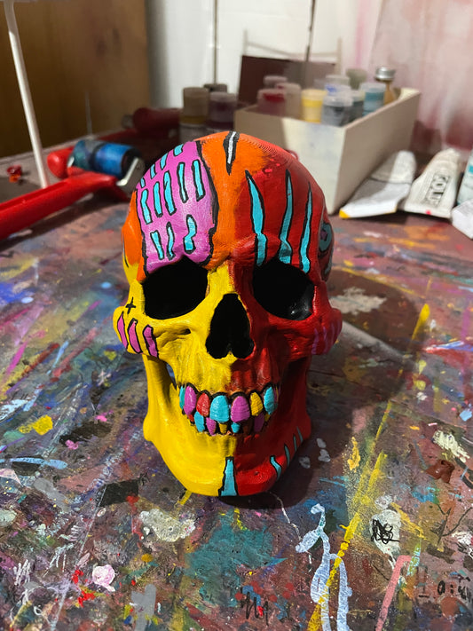 Large Hand Painted Skull