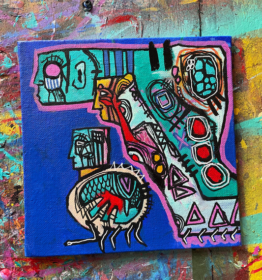 The Ramblers Original Painting on 6x6" Canvas Panel