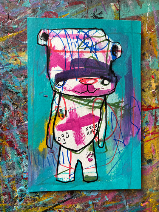 Teddy Bear on 9x6" Watercolour paper