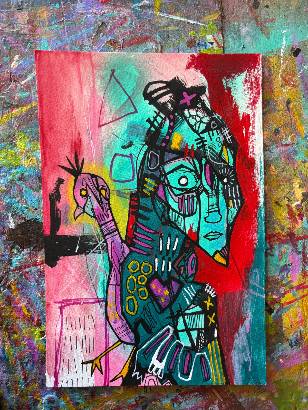 Blooma and Bodzy on 9x6" Watercolour paper