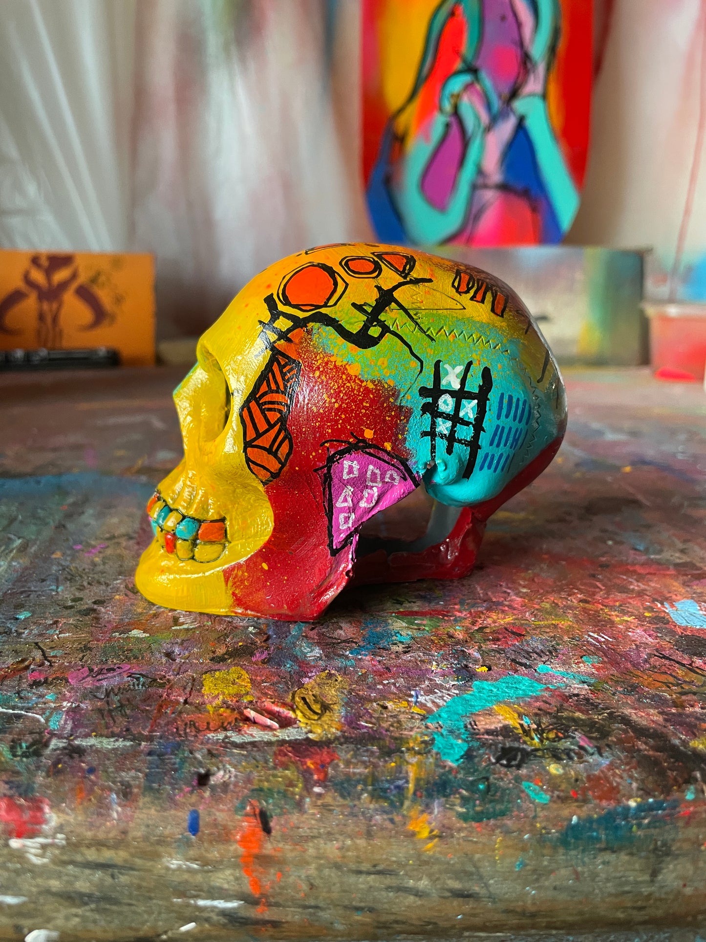 Hand Painted Skull #6