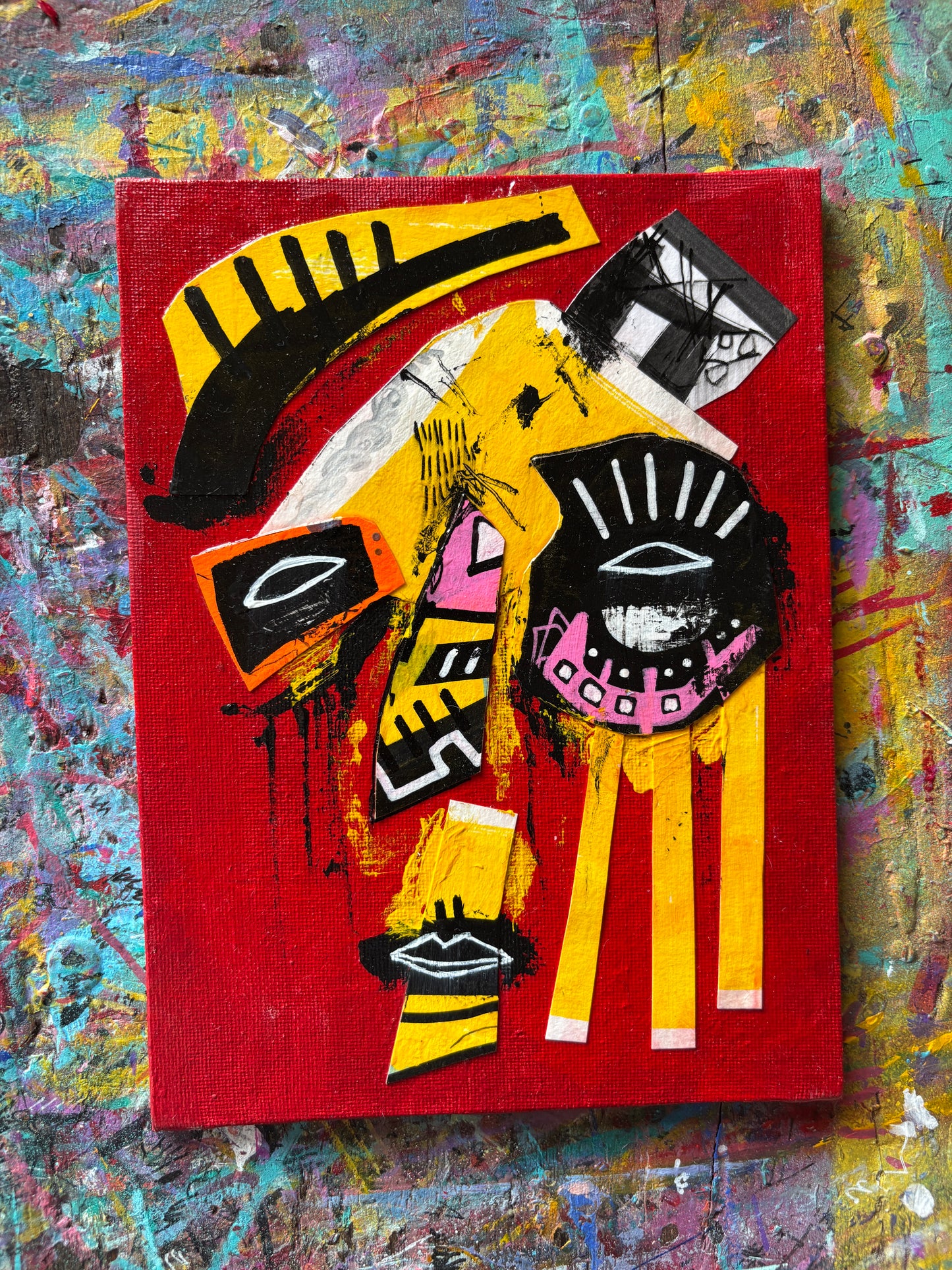 Untitled Collage/painting on 8x6" Canvas Panel