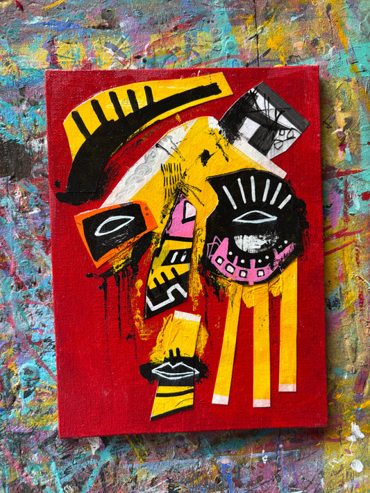 Untitled Collage/painting on 8x6" Canvas Panel