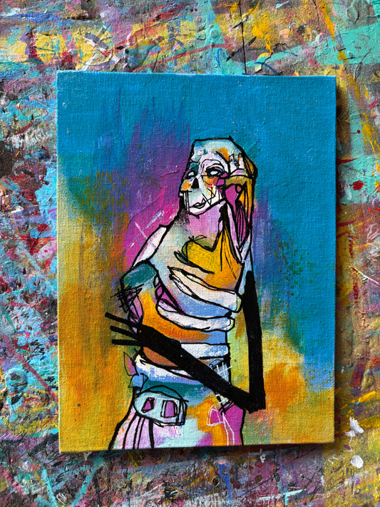 Gooli Original Painting on 8x6" Canvas Panel
