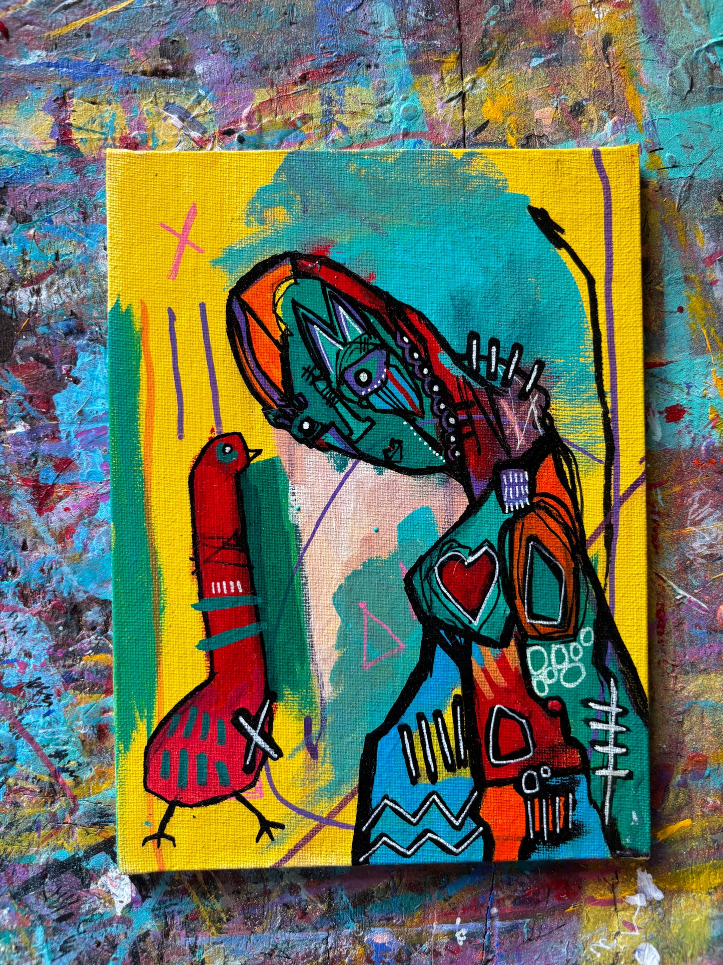 The Discussion Original Painting on 8x6" Canvas Panel