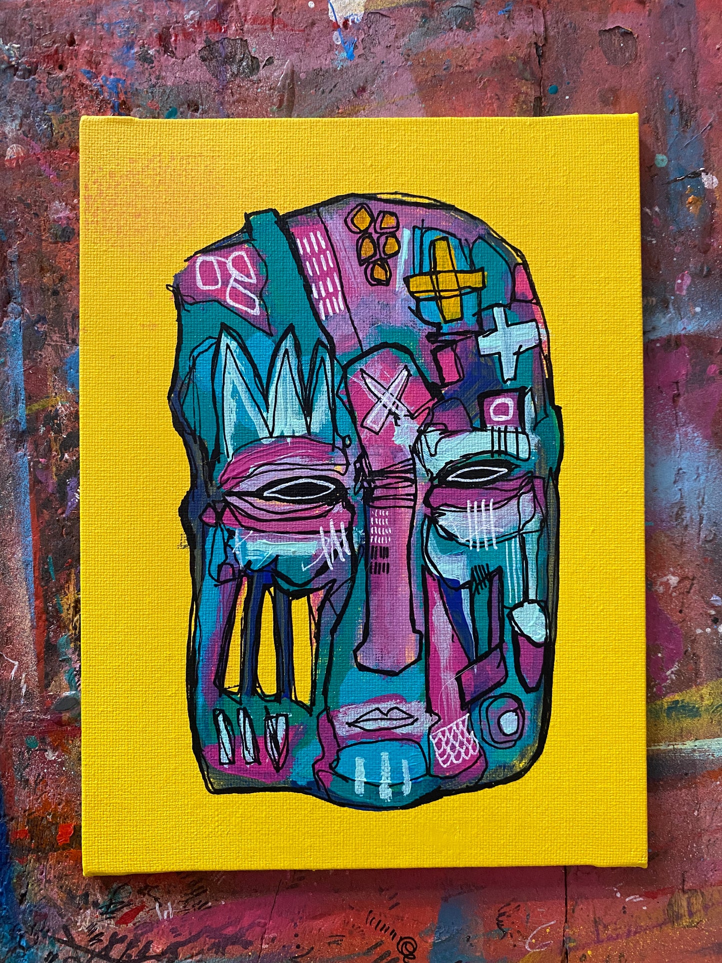 Blewbu Original Painting on 8x6" Canvas Panel