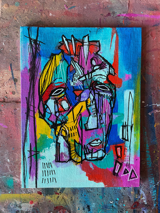 Trekko Original Painting on 8x6" Canvas Panel